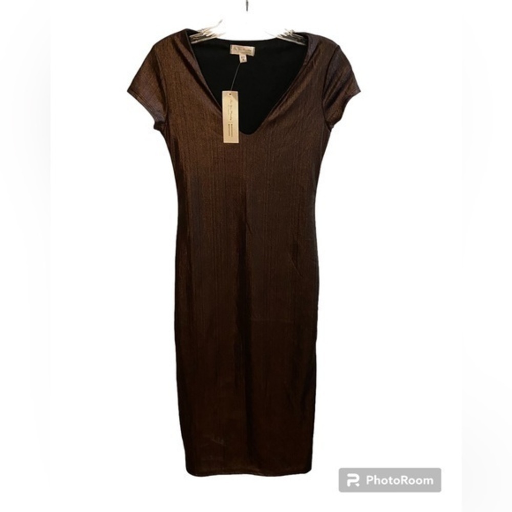 Nwt Anthropologie See You Monday Metallic Bodycon Dress In Size S